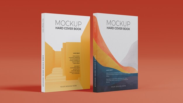 Hard cover books mockup assortment Free Psd