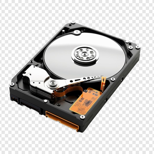 Free PSD hard drive isolated on transparent background