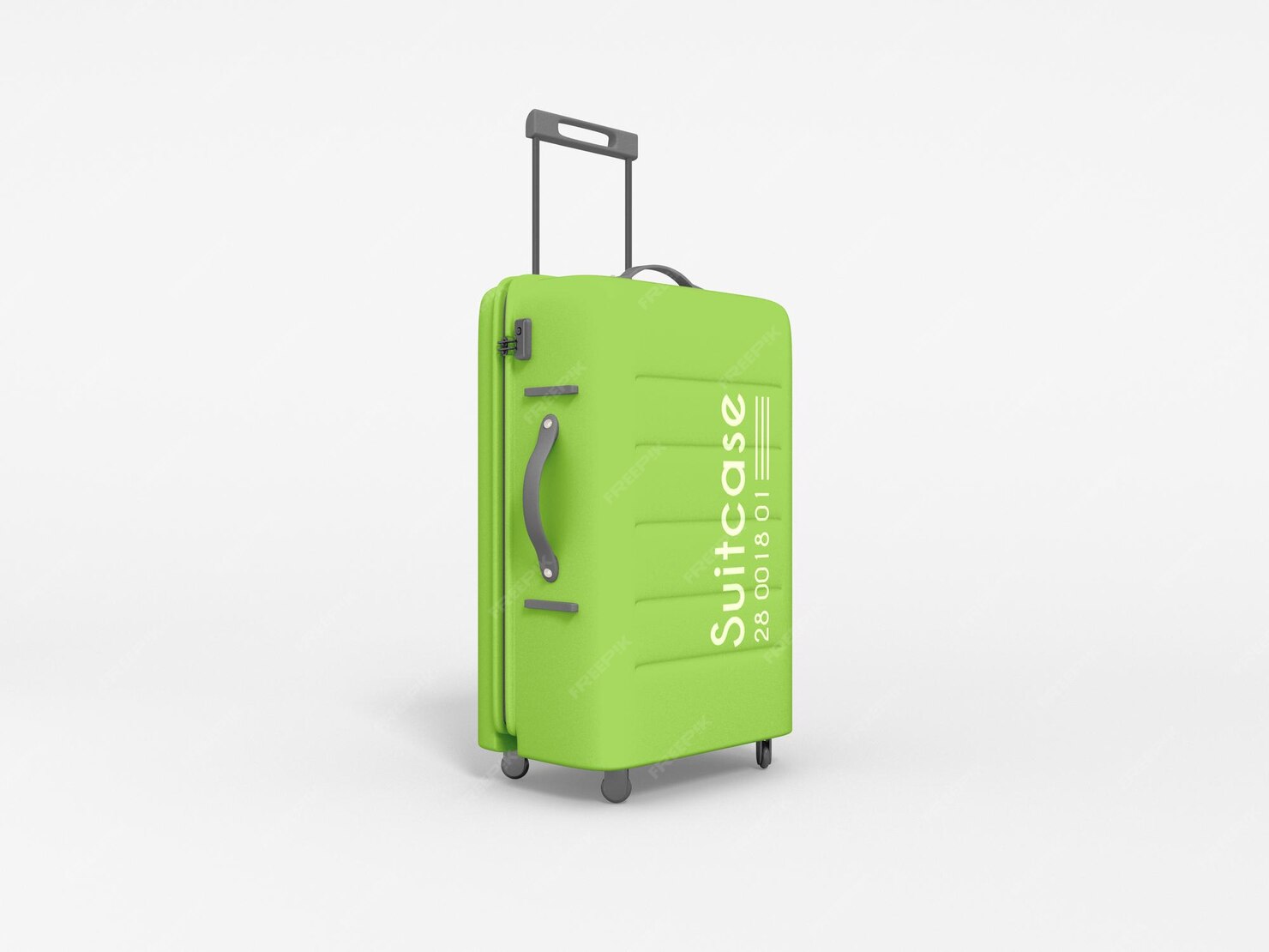 Free PSD Hardside travel luggage suitcase mockup