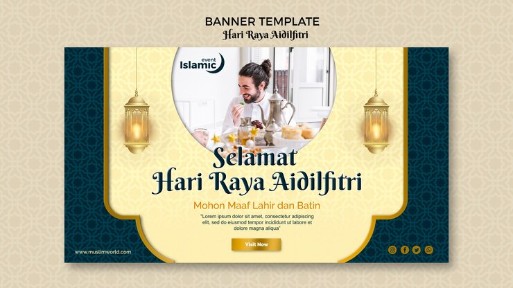 Free PSD hari raya aidilfitri banner template