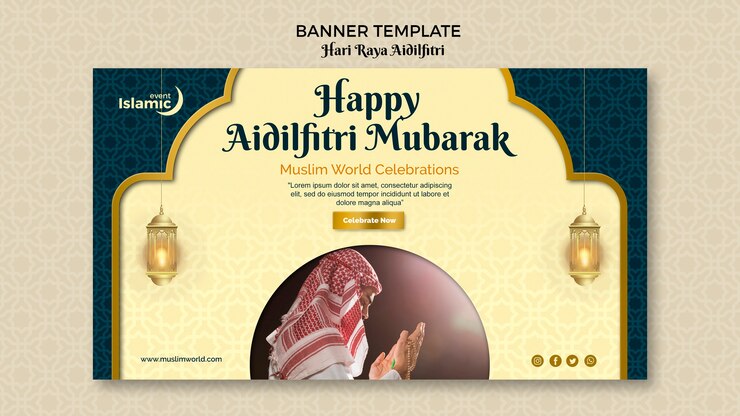 Free PSD hari raya aidilfitri banner