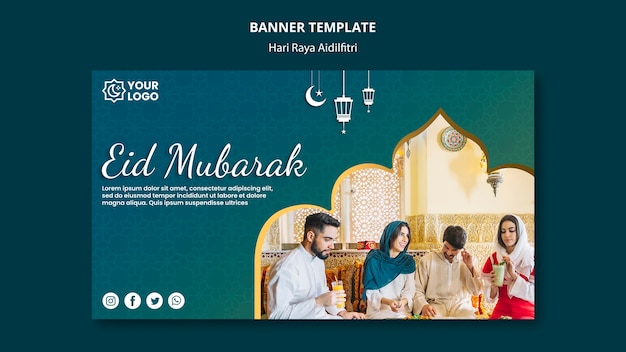 Free PSD hari raya aidilfitri banner