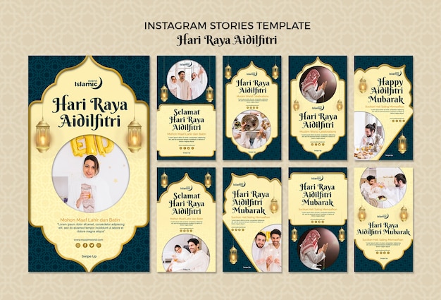 PSD gratuito hari raya aidilfitri storie instagram