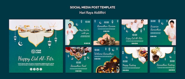 無料PSD hari raya aidilfitriソーシャルメディアの投稿