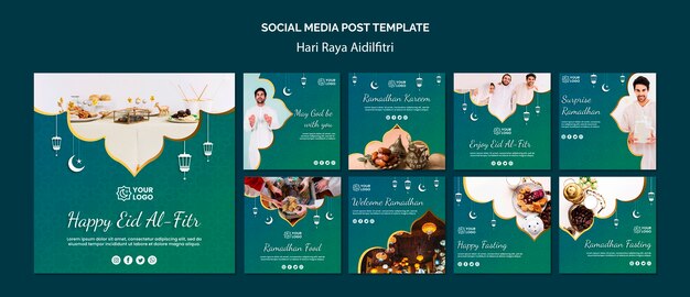 Hari raya aidilfitri 소셜 미디어 게시물