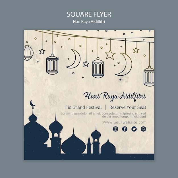 Free PSD hari raya aldilfitri flyer design