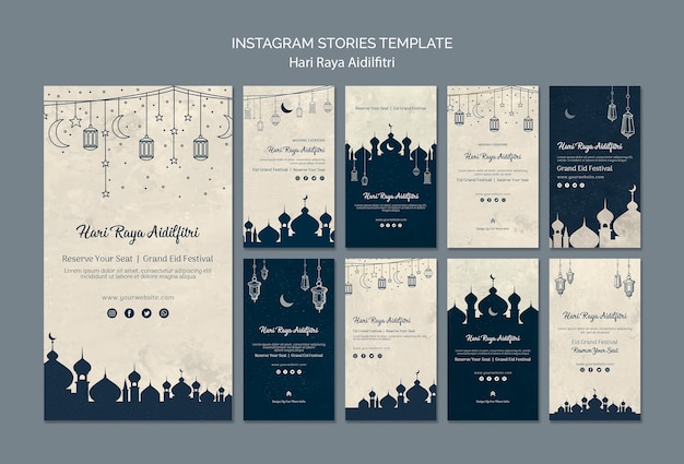 Free PSD hari raya aldilfitri instagram stories