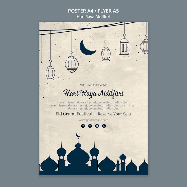 Free PSD hari raya aldilfitri poster