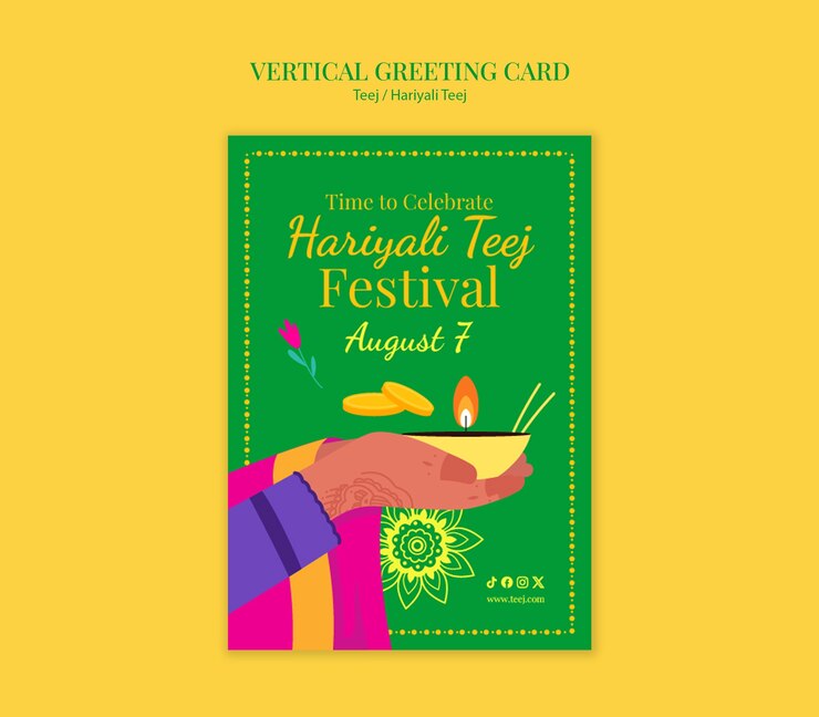Free PSD hariyali teej celebration template