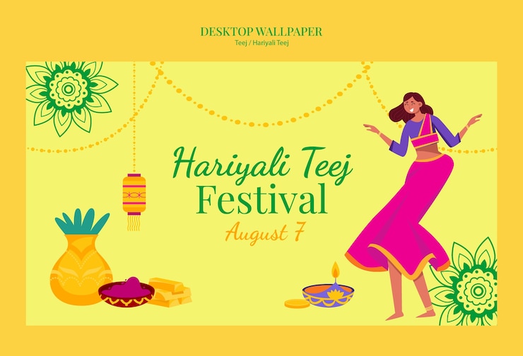 Free PSD hariyali teej celebration template