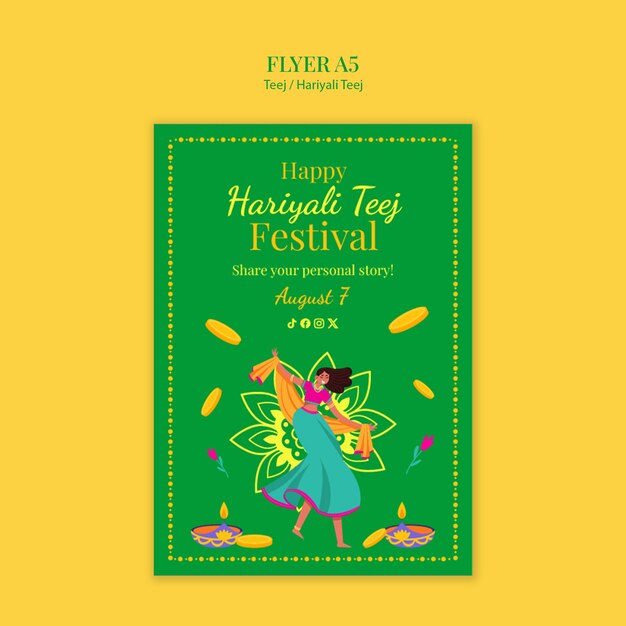 Hariyali teej celebration template