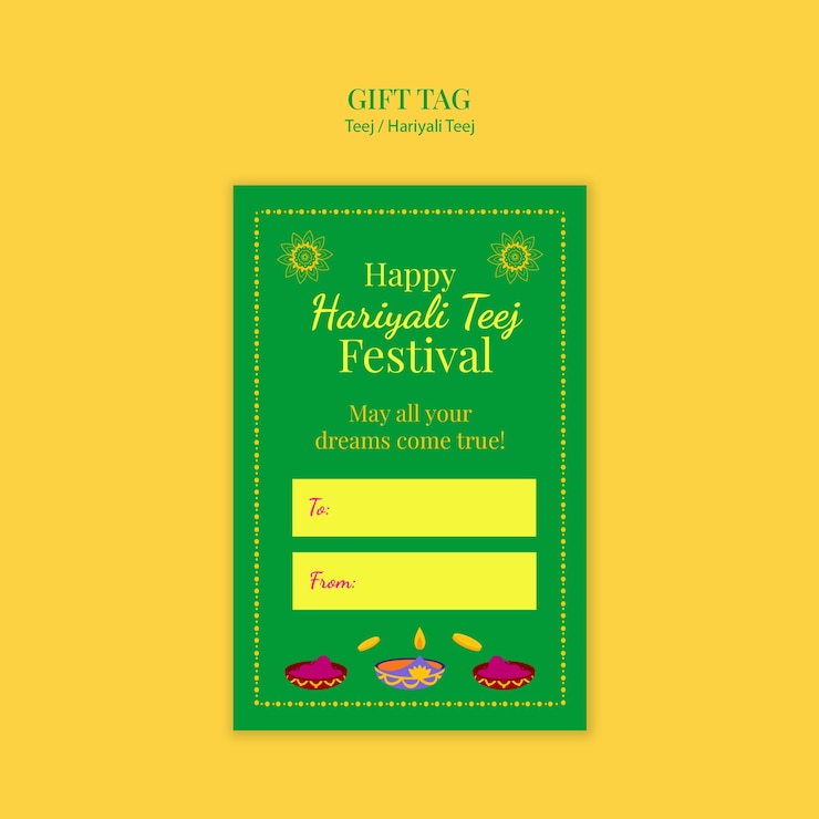 Free PSD hariyali teej celebration template