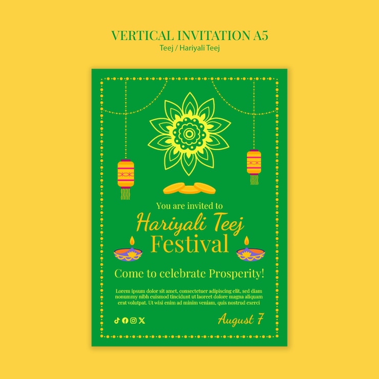 Free PSD hariyali teej celebration template