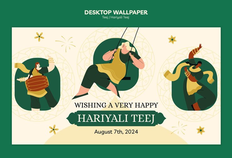 免費 PSD hariyali teej 慶祝模板