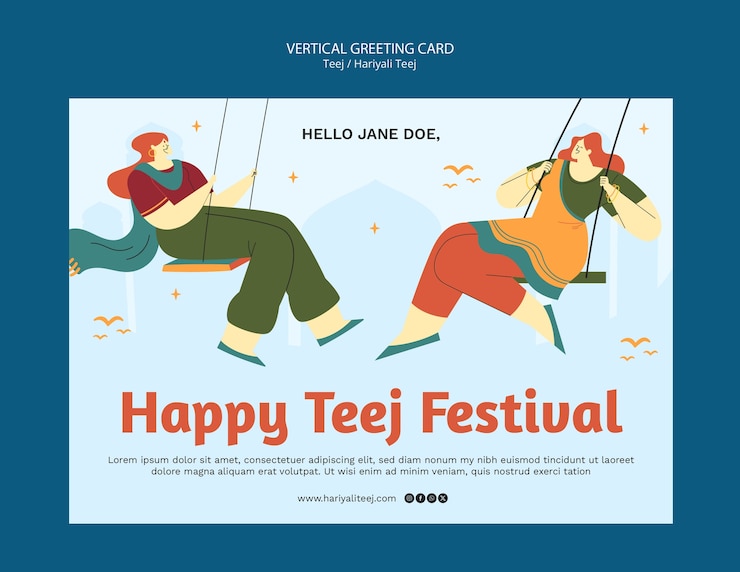 Free PSD hariyali teej celebration template