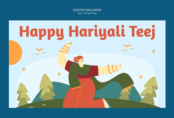Free PSD hariyali teej celebration template