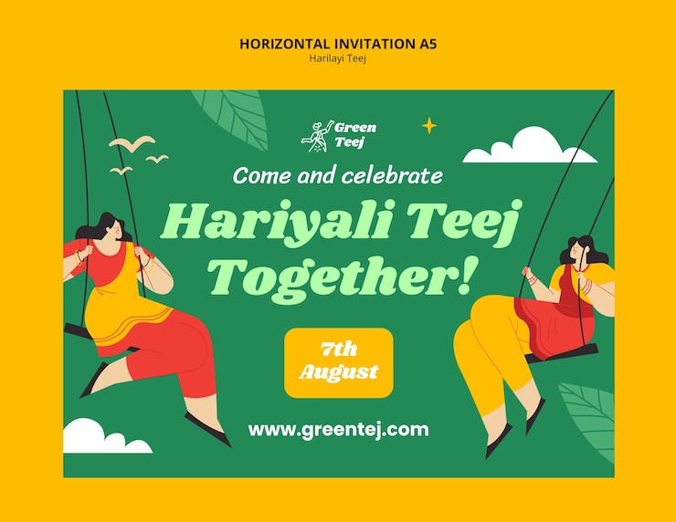 Free PSD hariyali teej template design