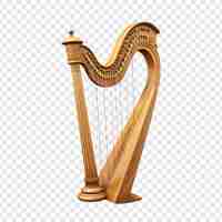 Free PSD harp isolated on transparent background