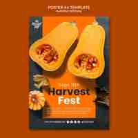 Free PSD harvest festival poster template