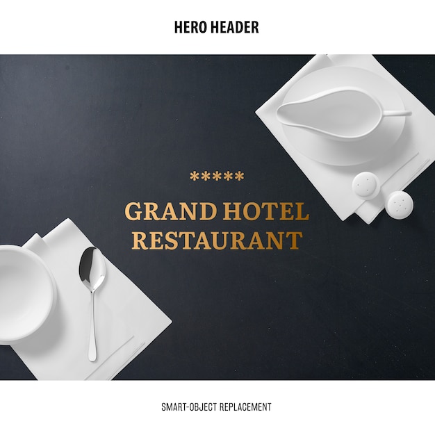 Header restaurant Mockup. 