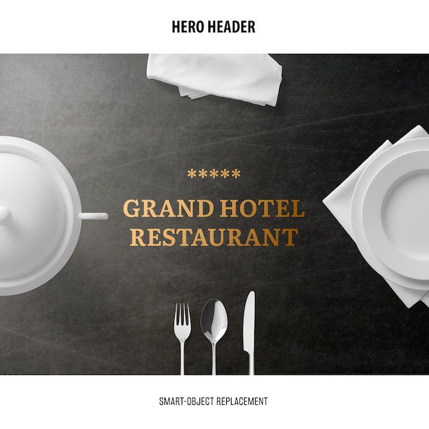 Header restaurant Mockup. 