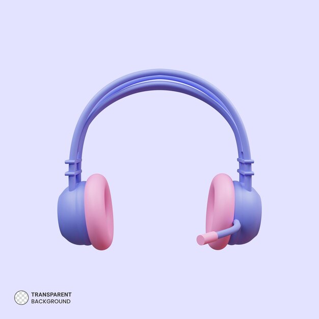 Headphone headset icon Isolated 3d render illustration