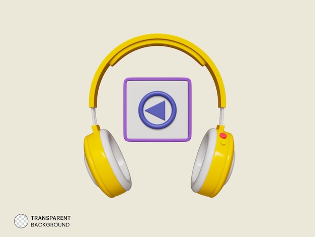 Free PSD headphone headset icon isolated 3d render illustration