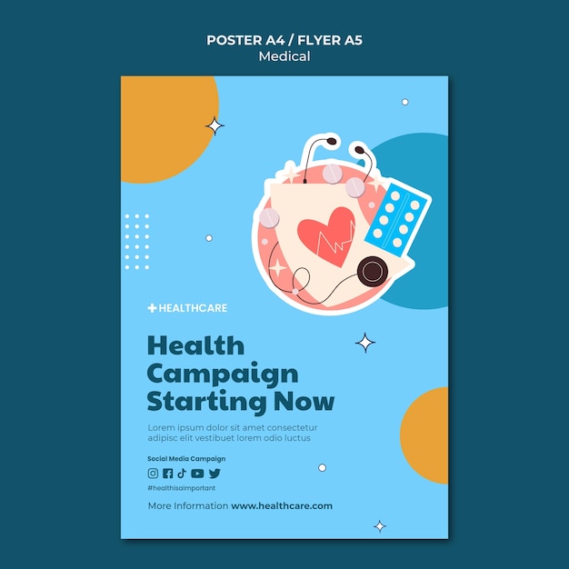 Free PSD health campaign poster template