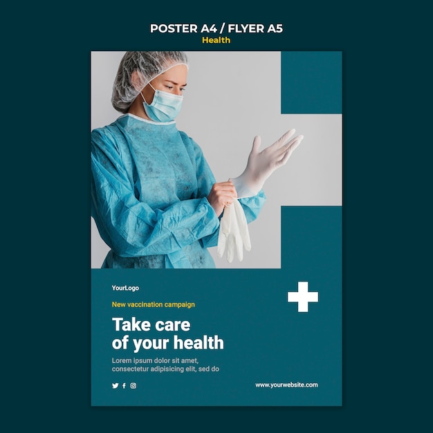 Free PSD health care poster template