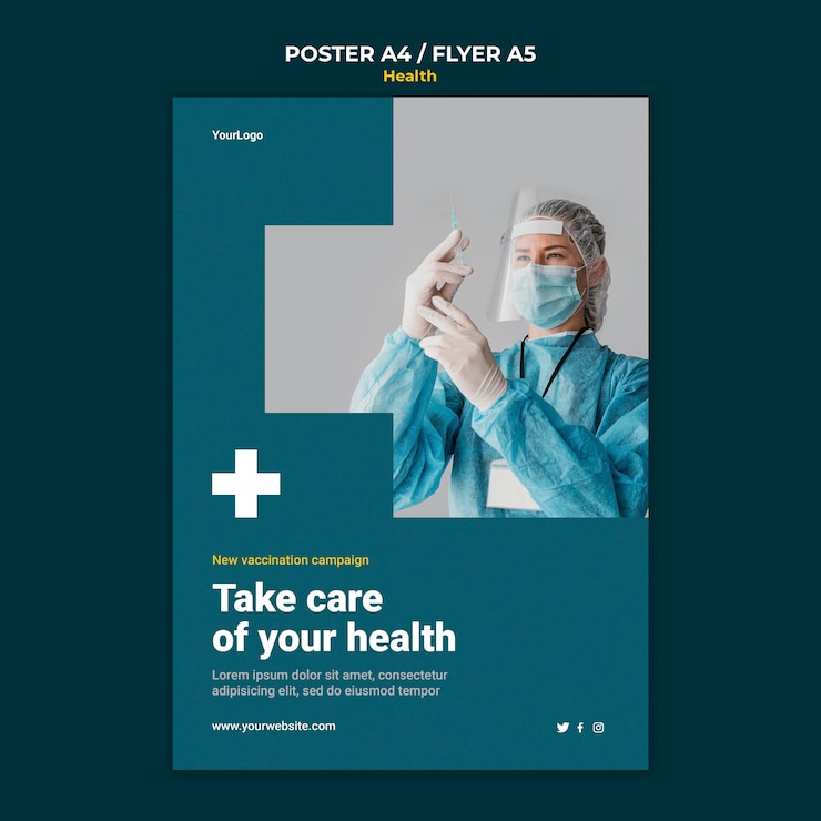 Free PSD health care poster template