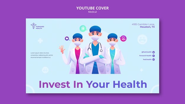health check-up and care youtube cover template