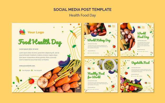 Free PSD health food day social media post