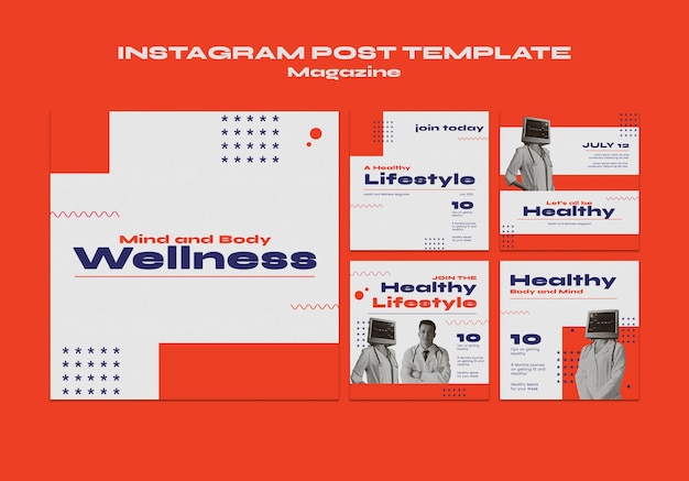 Free PSD health and science magazine template design