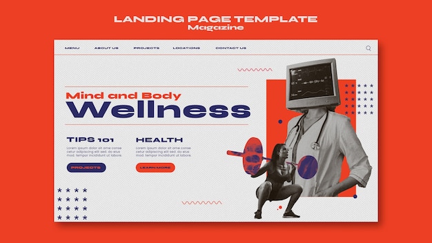 Free PSD health and science magazine template design