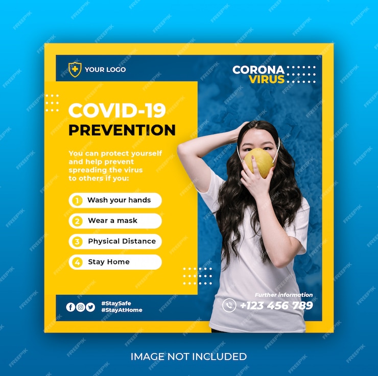  Healthcare banner with virus prevention theme Premium Psd
