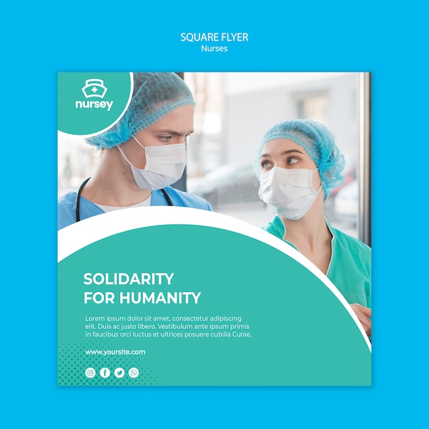 Healthcare concept square flyer