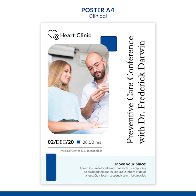 Free PSD healthcare poster template with photo