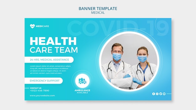 Free PSD healthcare team banner template