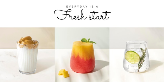 healthy cafe banner template psd
