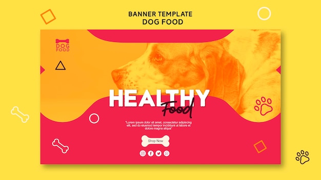 Modello di banner di cibo per cani sano