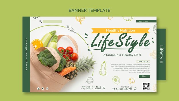 healthy eating lifestyle banner template