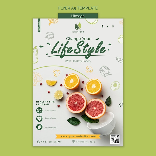 healthy eating lifestyle flyer template