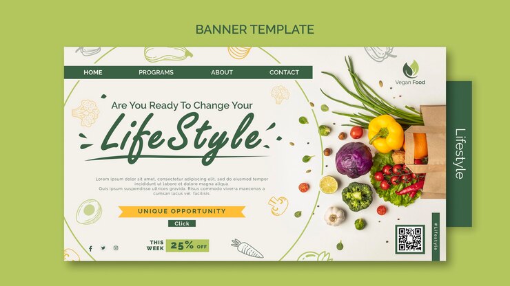 Free PSD healthy eating lifestyle template