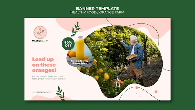 Free PSD healthy food banner design template