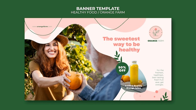 Free PSD healthy food banner design template