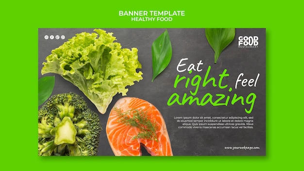 Healthy food banner design template