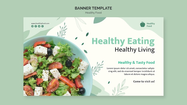 healthy food banner design template