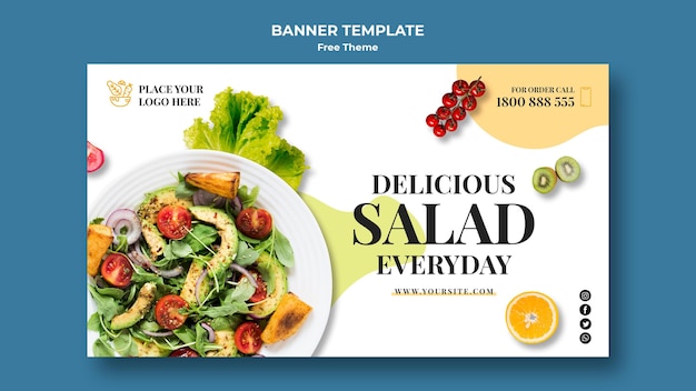 Free PSD healthy food banner template design