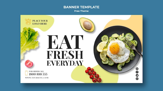 Healthy food banner template style