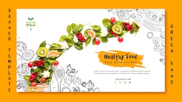 免费PSD健康食品横幅模板